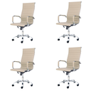 Ver imagem 2 de Kit Com 4 Cadeira Presidente Charles Eames Esteirinha Couro PU 11P