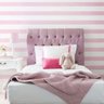 Papel de parede adesivo infantil listras rosa e branco - 2