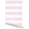 Papel de parede adesivo infantil listras rosa e branco - 1