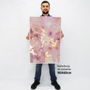 Ver imagem 2 de Quadro Decorativo em Canvas Abstrato Mármore Rose Gold TaColado Moldura Flutuante 4,5cm Preta 90 x 6