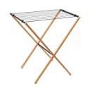 Ver imagem 5 de Varal Horizontal Chão Dobrável em Bambu com Hastes Metálicas - Simplo