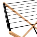 Ver imagem 3 de Varal Horizontal Chão Dobrável em Bambu com Hastes Metálicas - Simplo