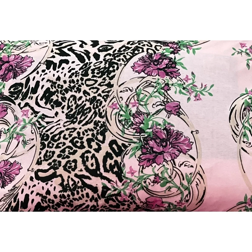 Lençol de Malha Solteiro 2 Peças ROSA CHOQUE FLORAL - 1