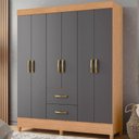 Ver imagem 4 de Guarda Roupa Casal Mobi 06 Portas Freijo Titanium - Móveis Albatroz