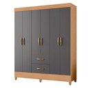 Ver imagem 1 de Guarda Roupa Casal Mobi 06 Portas Freijo Titanium - Móveis Albatroz