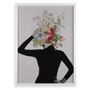 Ver imagem 2 de Quadro Dona Flor - Colagem Feminina Floral 24x18cm - com Vidro:moldura Branca