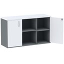 Ver imagem 2 de Armário Baixo Credenza PE25 Pandin 121,50 cm (largura) em MDP Cor Grafito e Branco