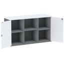 Ver imagem 3 de Armário Baixo Credenza PE25 Pandin 121,50 cm (largura) em MDP Cor Grafito e Branco