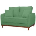 Ver imagem 5 de Kit Sofa Sena 2 e 3 Lugares Base de Madeira para Sala Hotel Linho Verde