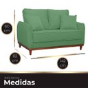 Ver mais imagens de Kit Sofa Sena 2 e 3 Lugares Base de Madeira para Sala Hotel Linho Verde