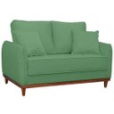 Ver imagem 4 de Kit Sofa Sena 2 e 3 Lugares Base de Madeira para Sala Hotel Linho Verde