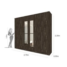Guarda-Roupa Casal 6 Portas com Espelho Sevilla Tcil Móveis - 4 Guarda-Roupa Casal 6 Portas com Espelho Sevilla Tcil Móveis - 4
