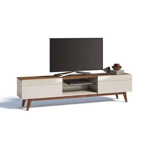 Rack para TV  Classic 2.2 2 Gavetas e Prateleira de Vidro Temperado para Sala de Estar Moderna Imcal