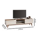 Ver imagem 2 de Rack para TV Classic 2.2 2 Gavetas e Prateleira de Vidro Temperado para Sala de Estar Moderna Imcal