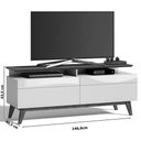 Ver imagem 3 de Rack para TV até 55 Polegadas 2 Gavetas Classic Retrô 62,5cmx146cm Imcal