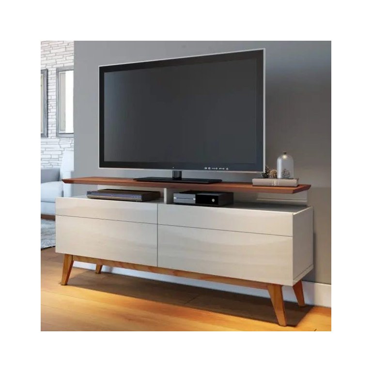 Rack para TV até 55 Polegadas 2 Gavetas Classic Retrô 62,5cmx146cm Imcal