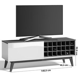 Rack para TV até 55 Polegadas 1 Gaveta e Adega Classic Retrô Imcal - 3