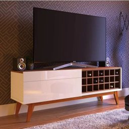 Rack para TV até 55 Polegadas 1 Gaveta e Adega Classic Retrô Imcal - 1