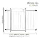 Ver imagem 2 de Grade Proteção Segurança Portão Pet 80cm Branco Bebê Cão com Extensor 1 de 10cm e 1 de 30cm Itagold