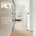 Ver imagem 3 de Grade Proteção Segurança Portão Pet 80cm Branco Bebê Cão com Extensor 1 de 10cm e 1 de 30cm Itagold