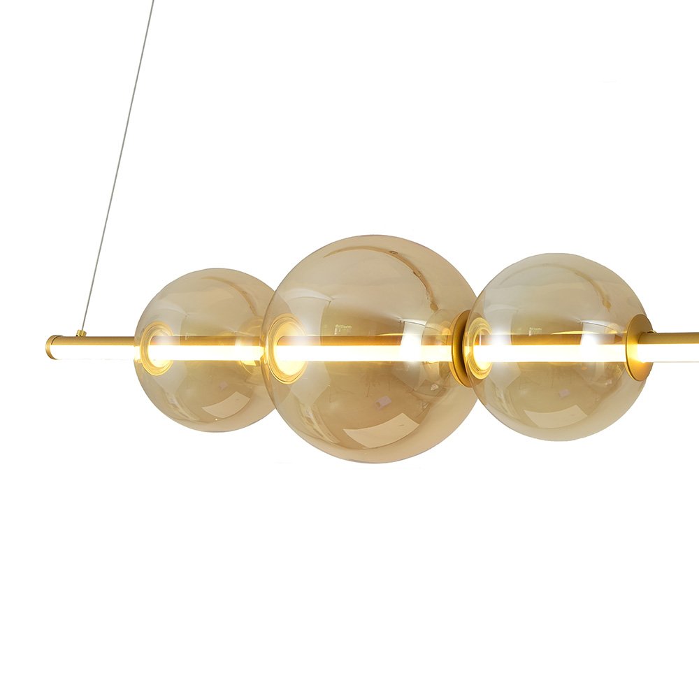 Lustre Pendente Skylight Curly 3108 Led Bivolt Dourado/ambar - 2