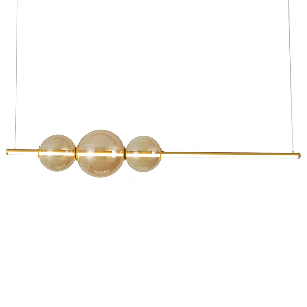 Lustre Pendente Skylight Curly 3108 Led Bivolt Dourado/ambar