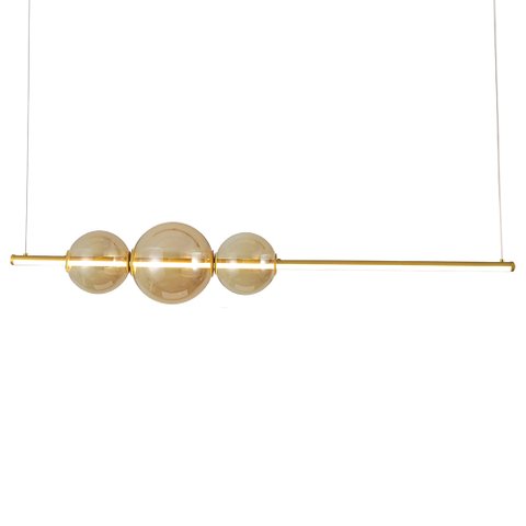 Lustre Pendente Skylight Curly 3108 Led Bivolt Dourado/ambar