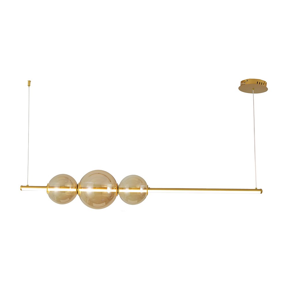 Lustre Pendente Skylight Curly 3108 Led Bivolt Dourado/ambar - 3