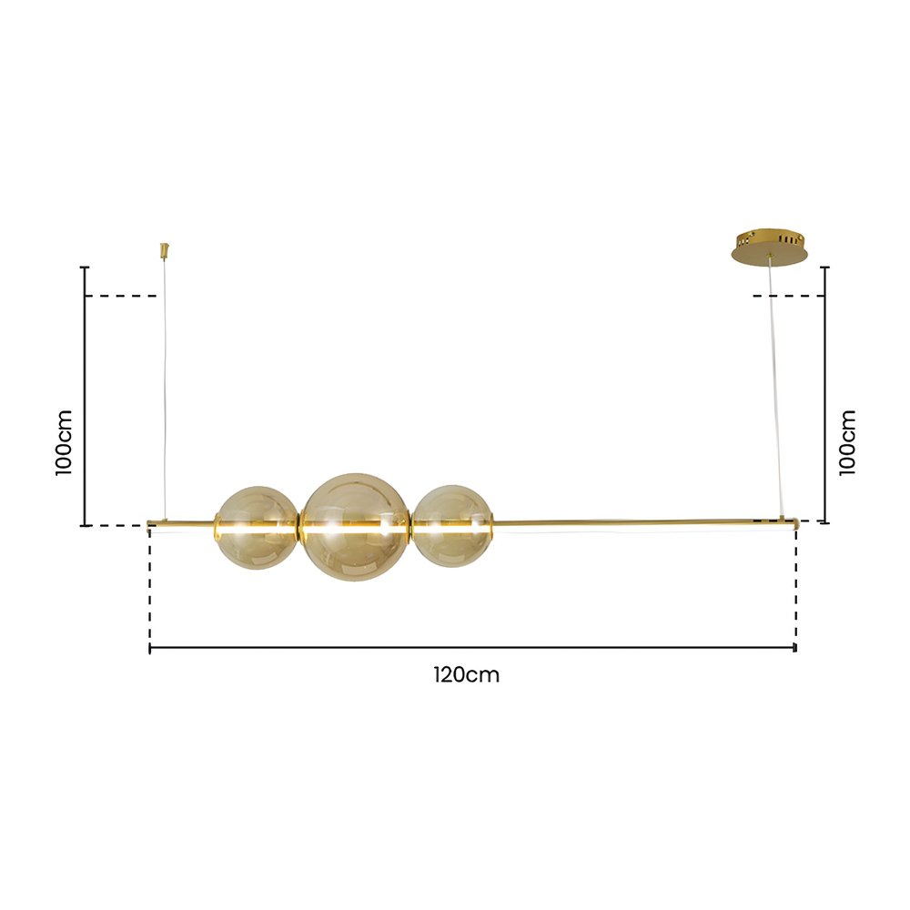 Lustre Pendente Skylight Curly 3108 Led Bivolt Dourado/ambar - 4