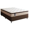 Cama Box Casal King Colchão Gazin Molas Powerblue 193x203x65cm 200 Kg por Pessoa Marrom/bege - 1
