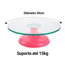 Ver imagem 2 de Bailarina Profissional Giratória Vidro Base Bolo Confeitaria Silverchef - Rosa