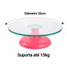 Bailarina Profissional Giratória Vidro Base Bolo Confeitaria Silverchef - Rosa - 2