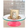 Bailarina Profissional Giratória Vidro Base Bolo Confeitaria Silverchef - Rosa - 6