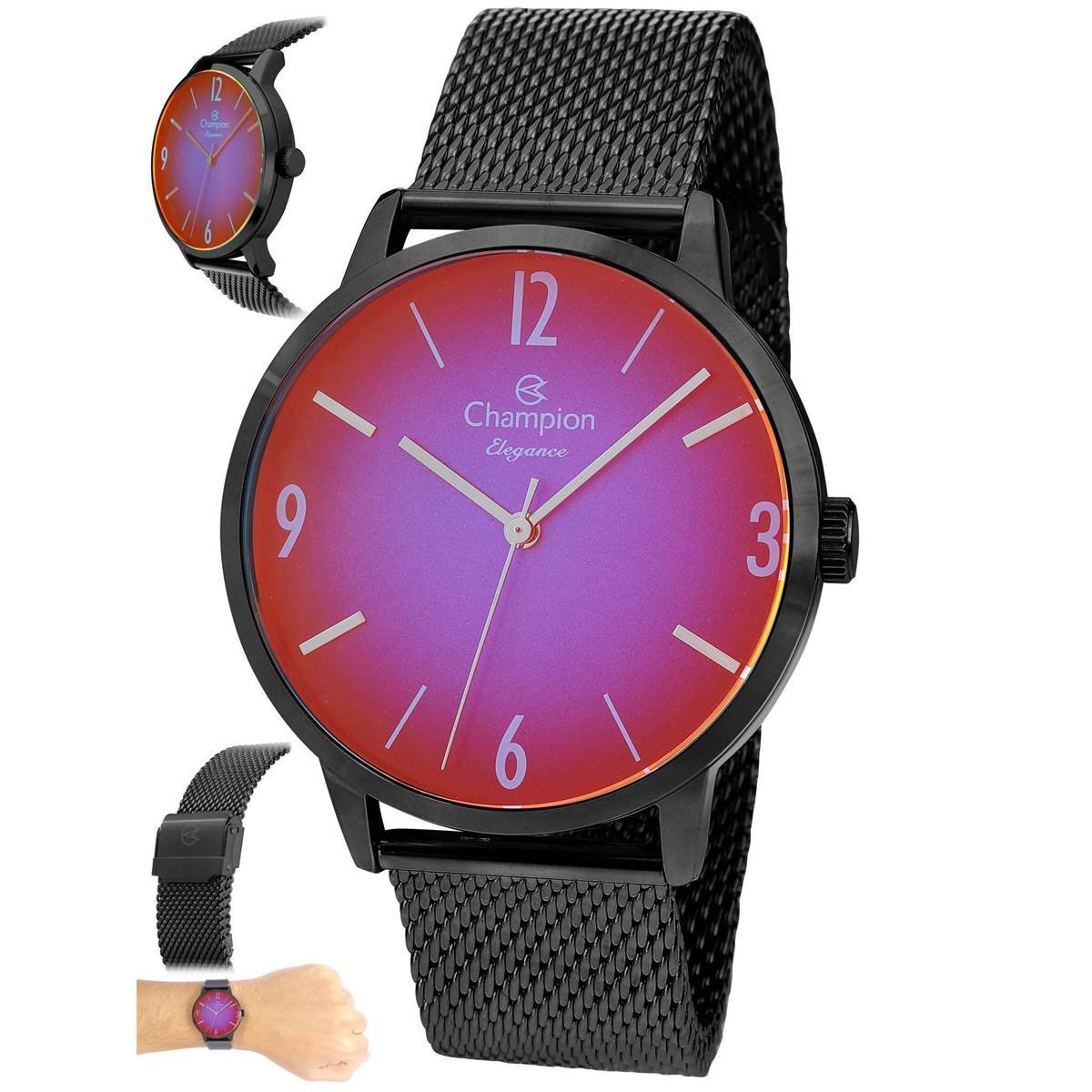 Relóg Relógio Champion Feminino Ref: Cn20837d Camaleão Black | MadeiraMadeira