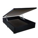 Ver imagem 1 de Cama Box Baú Casal em Corino Preto com Pistão - 138x188