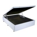 Ver imagem 1 de Cama Box Baú Casal em Corino Branco com Pistão - 138x188