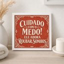 Ver imagem 2 de Quadro Cuidado com o Medo 33x33cm Mold Branca