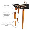Ver imagem 5 de Mesa de Jantar Retangular Murano 120x80 Sala Mdf Pé Palito:preto/legno