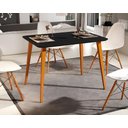 Ver imagem 3 de Mesa de Jantar Retangular Murano 120x80 Sala Mdf Pé Palito:preto/legno