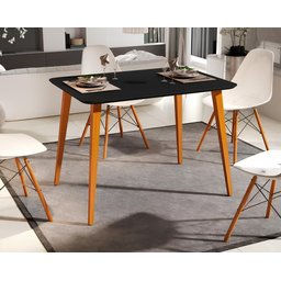 Mesa de Jantar Retangular Murano 120x80 Sala Mdf Pé Palito:preto/legno - 3