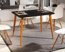 Ver imagem 3 de Mesa de Jantar Retangular Murano 120x80 Sala Mdf Pé Palito:preto/legno