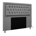 Ver imagem 1 de Cabeceira Turquesa Para Cama Box Casal 140 cm Linho Cinza - D’Rossi