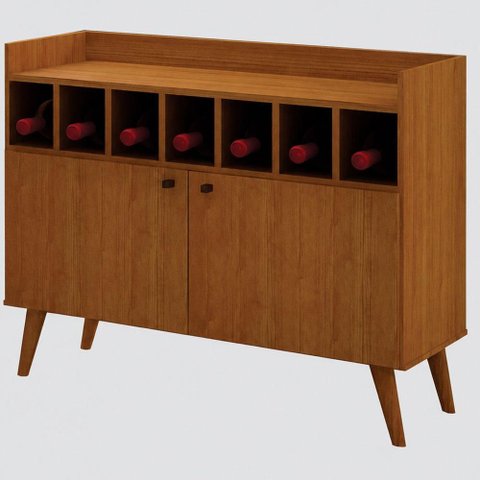 Aparador Buffet com Adega Napoli New Cinamomo - Leifer