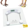 Balança Digital Corporal de Vidro Temperado Eletrônica Quadrada Transparente de Chão 180kg - 2