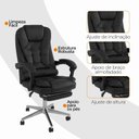 Ver mais imagens de Cadeira de Escritorio Ergonomica Presidente Apoio para Pés Preto