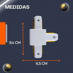 Conector Emenda Tipo T Branco para Trilho Eletrificado - 6