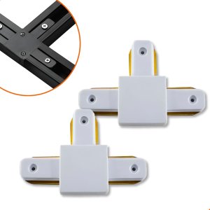 Conector Emenda Tipo T Branco para Trilho Eletrificado