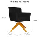 Ver imagem 5 de Poltrona Decorativa Onix Pés Giratório de Madeira Suede Preto - DS Estofados