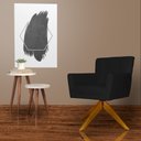 Ver imagem 3 de Poltrona Decorativa Onix Pés Giratório de Madeira Suede Preto - DS Estofados
