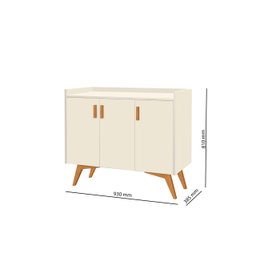 Aparador Buffet Retrô 3 Portas Classic Off White - Móvebrinque - 5